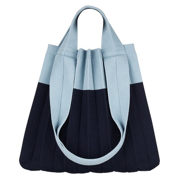 Pleats Mama 2Way Shopper Bag Navy - Picture 1 of 5